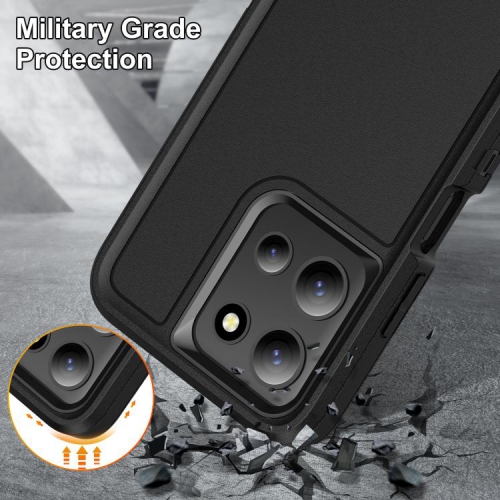 [CS] Étui rigide robuste et antichoc triple couche Defender pour Motorola Moto G 5G 2025, noir