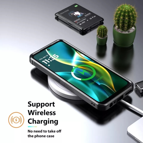 [CS] Étui rigide en caoutchouc robuste double couche pour Motorola Moto G 5G 2025, noir