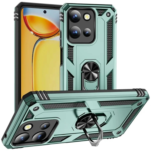 [CS] Étui rigide magnétique hybride avec support à anneau pour Motorola Moto G 5G 2025, vert minuit