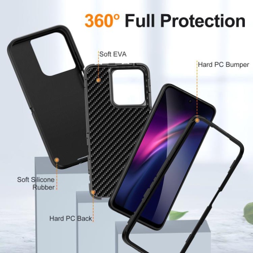 [CS] Triple Layers Shockproof Heavy Duty Defender Hard Case for Motorola Moto G Power 5G 2025, Black