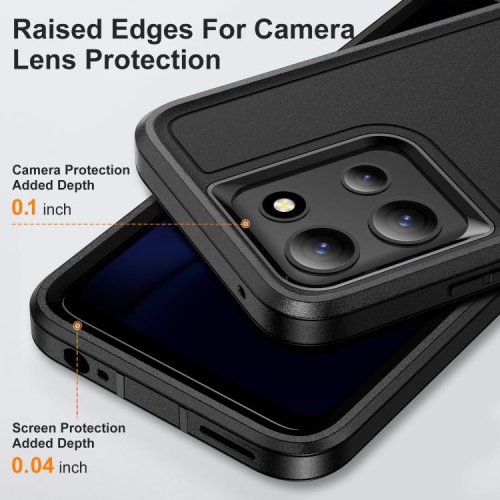 [CS] Triple Layers Shockproof Heavy Duty Defender Hard Case for Motorola Moto G Power 5G 2025, Black