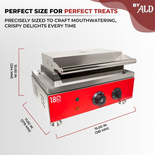 AR-EG6X Hotdog Waffle Maker | Waffle Iron for Corn Dogs | Stainless Steel | 6 Waffles on a Stick | 110V
