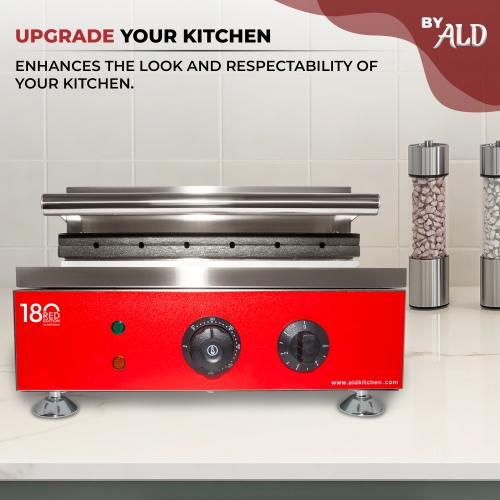 AR-EG6X Hotdog Waffle Maker | Waffle Iron for Corn Dogs | Stainless Steel | 6 Waffles on a Stick | 110V