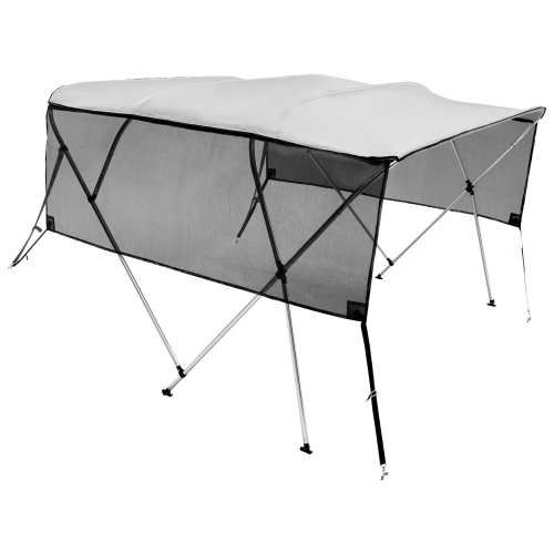 VEVOR 4 Bow Bimini Top Boat Cover, 600D Polyester Canopy with 1" Aluminum Alloy Frame, Includes Storage Boot, 2 Support Poles, 2 Straps, 8'L x 54"H x