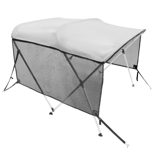 VEVOR 3 Bow Bimini Top Boat Cover, 600D Polyester Canopy with 1" Aluminum Alloy Frame, Includes Storage Boot, 2 Support Poles, 2 Straps, 6'L x 46"H x