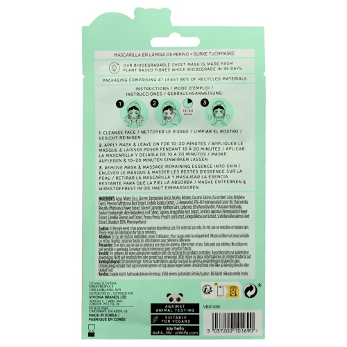 Masque – Concombre de Oh K! Pour unisexe – Masque 1 pièces