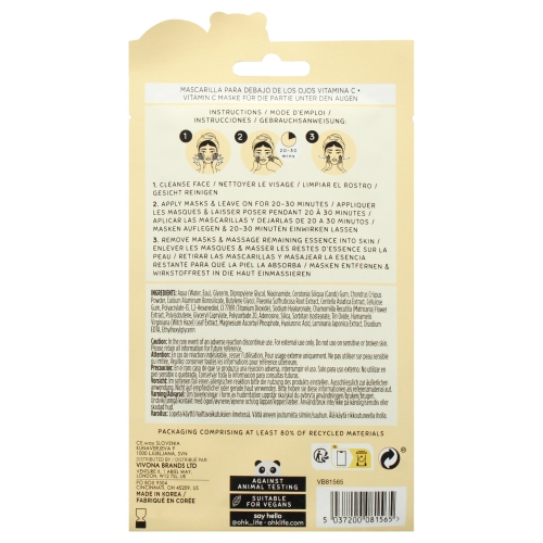 Masque pour les yeux - Lissage par Oh K! Pour unisexe – 1 paires de masques