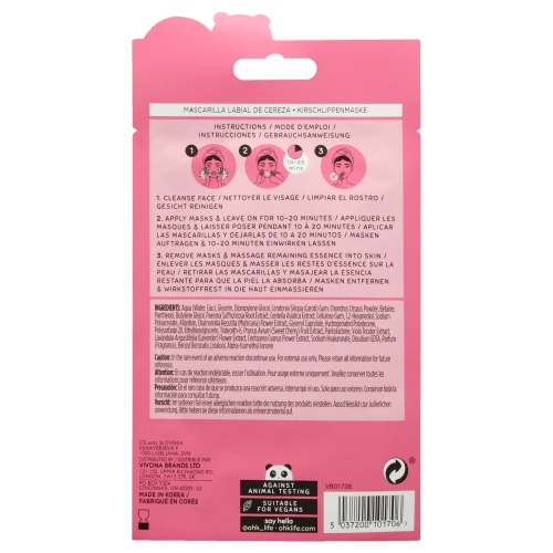 Masque à lèvres - Gel à la cerise par Oh K! Masque à lèvres For Unisexe, 1 pièces