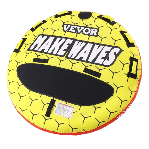 VEVOR 63" Towable Tube for Boating, 1-3 Riders Inflatable Boat Tubes and Towables, 510 lbs, Round Water Sport Towable Tubes for Boats to Pull, Full