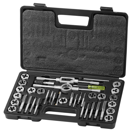 VEVOR 40-Piece Tap and Die Set, Include Metric Size M3 to M12, Bearing Steel Taps and Dies, Essential Threading Tool for Cutting External Internal
