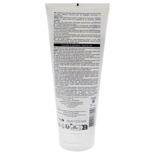 Revitalisant doux pour le noyau d'abricot - Tous les types de cheveux par Gamarde pour unisexe - Revitalisant 7,05&nbsp;oz