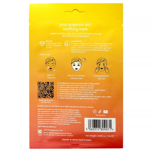 Votre superbe masque apaisant pour la peau par Dr. PawPaw pour masque 0,84&nbsp;oz unisexe
