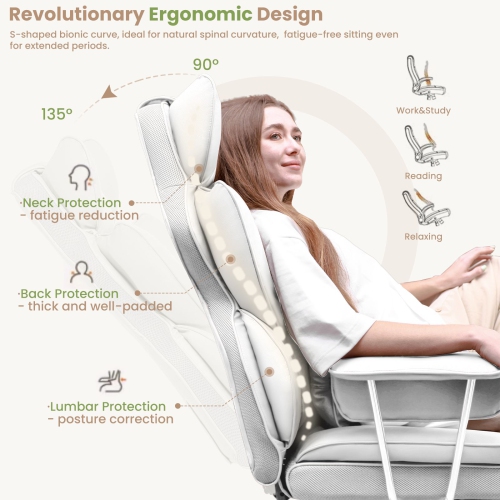 Coolse Big & Tall Ergonomic Office Chair with Foot Rest, High Back PU Leather Executive Chair with metal Armrests, Lumbar Support for Home or Work,