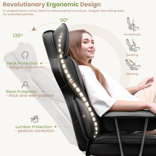Coolse Big & Tall Ergonomic Office Chair with Foot Rest, High Back PU Leather Executive Chair with metal Armrests, Lumbar Support for Home or Work,