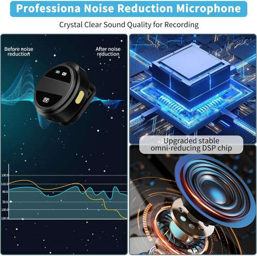 2 Wireless Microphones for iPhone/iPad/Android for Video Recording, YouTube