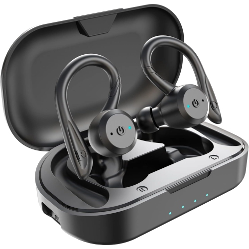 THE WAY  Waterproof Wireless Bluetooth Headphone, Dual Wear Sport Style Headset, Stereo Earbuds, 20 Hours Playtime Tws
