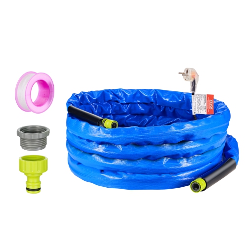 VEVOR 25ft Heated Water Hose for RV, Heated Drinking Water Hose with Corrugated Cover Antifreeze to -45°F, Self-regulating, 5/8" I.D. with 3/4" GHT