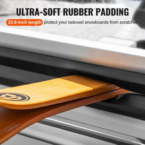 VEVOR 31.7-Inch Universal Ski and Snowboard Roof Rack, for Car Roof Fit Most Crossbars, Carry up to 6 Pairs of Skis or 4 Snowboards, Snowboard Ski