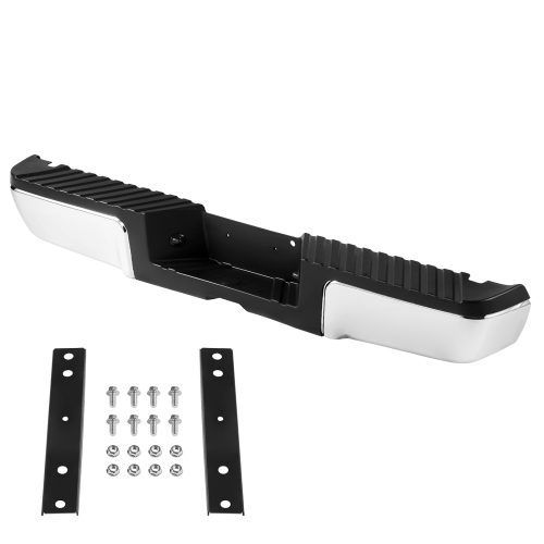 VEVOR 2008-2016-Ford Rear Step Bumper, Compatible with F250/Ford F350 Super Duty,Chrome Steel,Assembly Replacement Rear Bumper with License Plate
