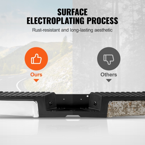 VEVOR 2008-2016-Ford Rear Step Bumper, Compatible with F250/Ford F350 Super Duty,Chrome Steel,Assembly Replacement Rear Bumper with License Plate