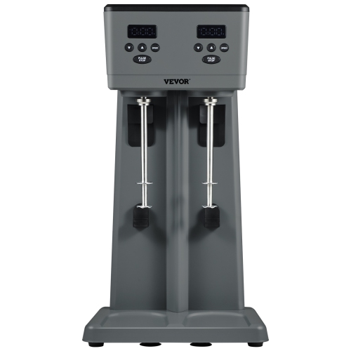 Machine à lait frappé VEVOR 375&nbsp;W x 2, machine à lait frappé électrique, mélangeur commercial à deux têtes, microcommutateur intelligent LED,