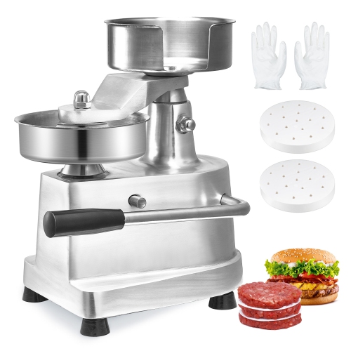 VEVOR 130mm/5inch Commercial Burger Patty Maker, Hamburger Beef Patty Maker, Heavy Duty Food-Grade Stainless Steel Bowl Burger Press Machine, with