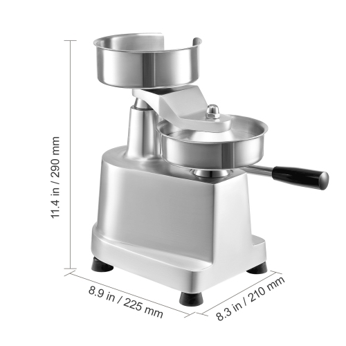 VEVOR 130mm/5inch Commercial Burger Patty Maker, Hamburger Beef Patty Maker, Heavy Duty Food-Grade Stainless Steel Bowl Burger Press Machine, with