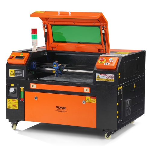 Image 1 de 9.. Graveur laser au CO2 VEVOR de 12 x 20&nbsp;po 50&nbsp;W, machine à découper laser 19,7 IPS avec assistance à l'air passe-2 voies, compatible avec