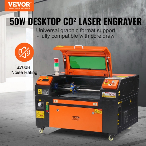Graveur laser au CO2 VEVOR de 12 x 20&nbsp;po 50&nbsp;W, machine à découper laser 19,7 IPS avec assistance à l'air passe-2 voies, compatible avec