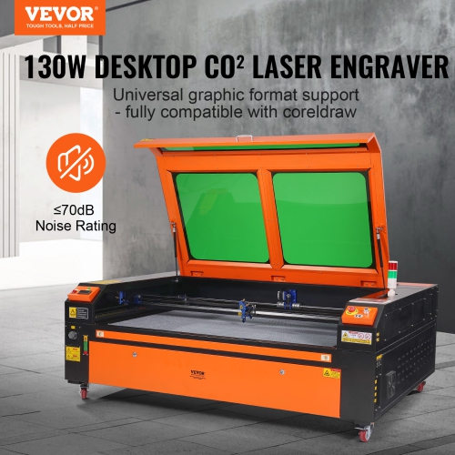 VEVOR 35 x 55 in 130W CO2 Laser Engraver, 19.7 IPS Laser Cutter Machine with 2-Way Pass Air Assist, Compatible with LightBurn, CorelDRAW, AutoCAD,
