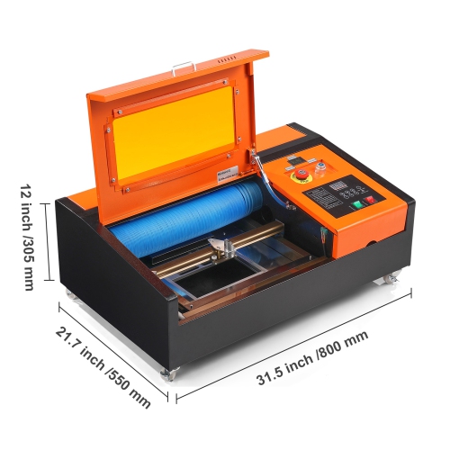 VEVOR 12 x 8 in 40W Desktop CO2 Laser Engraver,11.8 IPS Laser Cutter Machine with Water-Cooled Laser Tube, Compatible with CorelDRAW, Windows XP 7 8