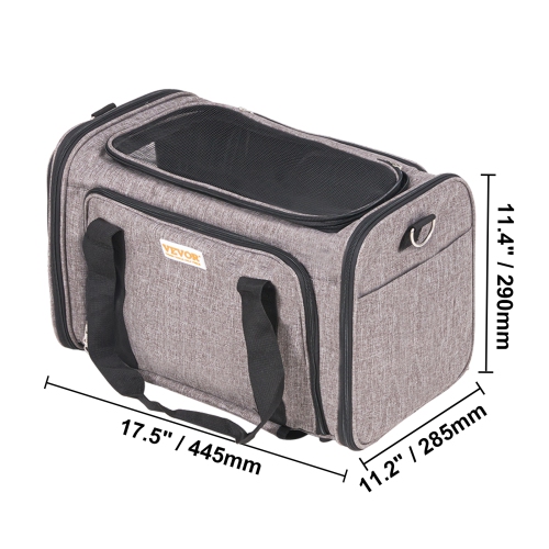 VEVOR 25 lbs Cat Carrier with Wheels, Airline Approved Rolling Pet Carrier with Telescopic Handle and Shoulder Strap, Dog Carrier with Wheels for
