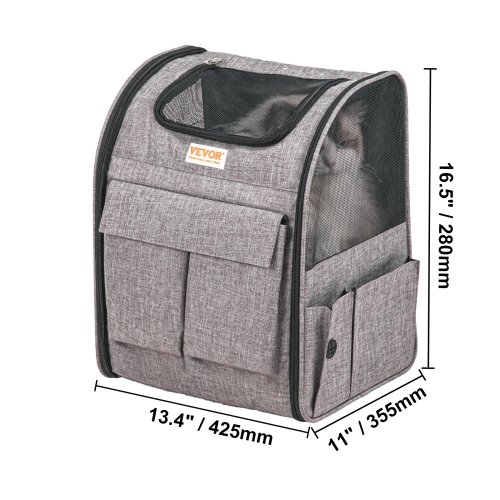 VEVOR 18LBS Rolling Pet Carrier Backpack with Removable Wheels, Large Soft Sided Wheeled Dog Carrier Cat Travel Carrier Airline Approved for Medium
