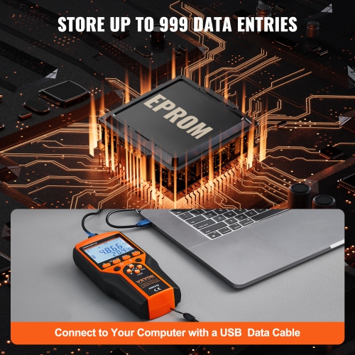 VEVOR 14℉-140℉ Split Handheld Anemometer, Digital Wind Speed CFM Meter Gauge with LED Backlight Screen, Measures Wind Velocity Wind Temperature Air