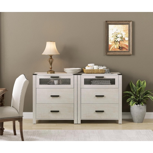 WAMPAT Farmhouse TV Stand Set for 100 inch TV,6 Drawer Entertainment Center with Storage and Open Shelves,Wood Media TV Console Table for Living and