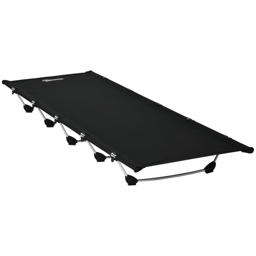 Image 1 of 9.. Outsunny Lightweight Camping Cot for Adults, 25.6" Wide Portable Folding Bed with Aluminium Frame and Carry Bag for Outdoor Travel Home Office, Max