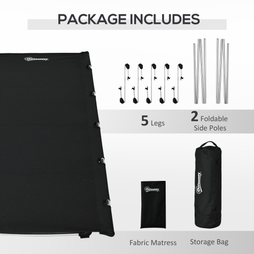 Outsunny Lightweight Camping Cot for Adults, 25.6" Wide Portable Folding Bed with Aluminium Frame and Carry Bag for Outdoor Travel Home Office, Max