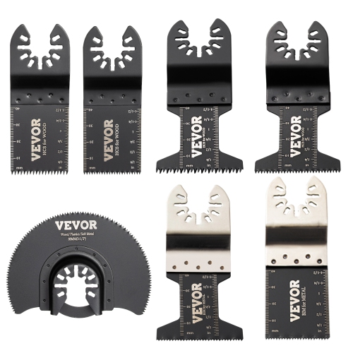 VEVOR 50 PCS Oscillating Saw Blades, Quick Release Multitool Blades Kit, HCS Tool Blades for Wood Plastic Metal Nails Bolts, Compatible with Dewalt