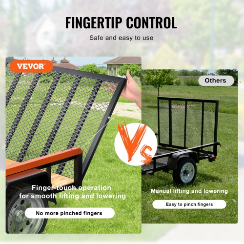 VEVOR 2-Sided Trailer Tailgate Lift Assist, 360 lbs, Compatible with Open Trailer Tailgate and Ramp, with 10 to 24 Inch Heights Side Rail and 4 to 6