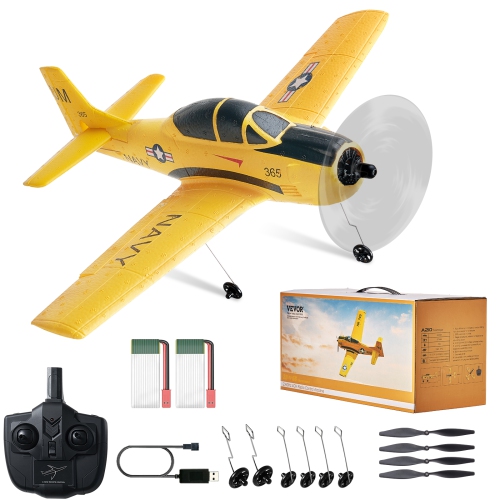 VEVOR  2.4Ghz Rc Plane, 4 Channel Remote Control Airplane w 6-Axis Gyro Stabilizer, Ready to Fly Trainer Aircraft Plane Toy w 2 Batteries, Easy To