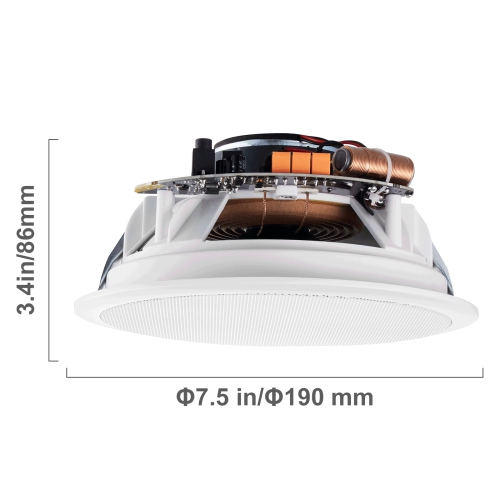 Haut-parleurs de plafond Bluetooth 6,5&nbsp;po VEVOR, 150&nbsp;W, plafond encastré et haut-parleurs encastrables, sensibilité 89&nbsp;dB 8ΩImpedance,
