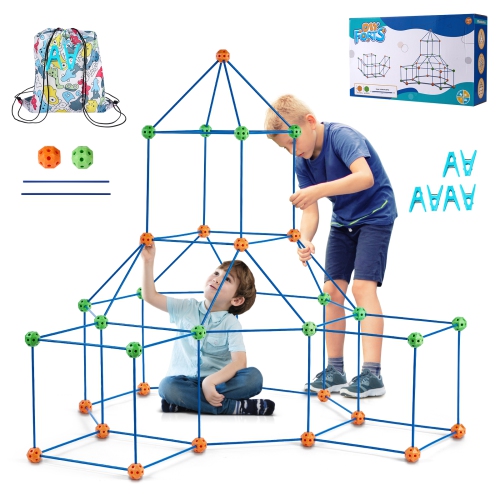 VEVOR 120PCS Fort Building Kit for Kids, STEM Building Toys, Educational Gift for 4 5 6 7 8+ Year Old Boys & Girls,Play Tent Builder Set Construction