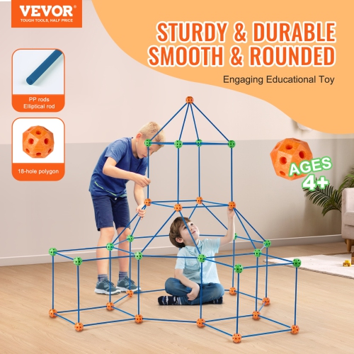VEVOR 120PCS Fort Building Kit for Kids, STEM Building Toys, Educational Gift for 4 5 6 7 8+ Year Old Boys & Girls,Play Tent Builder Set Construction