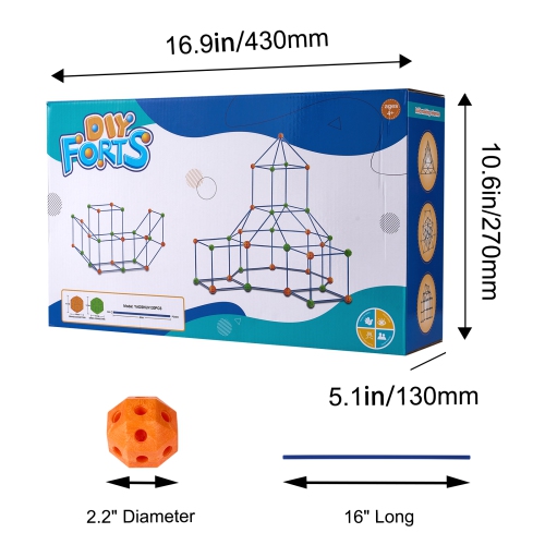 VEVOR 120PCS Fort Building Kit for Kids, STEM Building Toys, Educational Gift for 4 5 6 7 8+ Year Old Boys & Girls,Play Tent Builder Set Construction