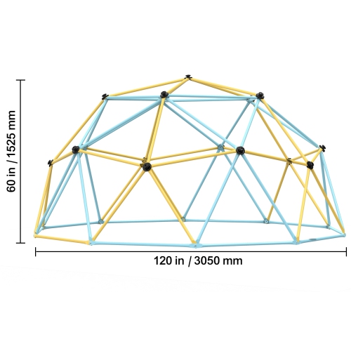 VEVOR 10FT Climbing Dome, Geometric Dome Climber Play Center for Kids 3 to 10 Years Old, Jungle Gym Supports 750LBS and Easy Assembly, with Climbing