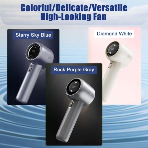 Portable handheld fan Mini fan with digital display Large capacity rechargeable battery Suitable for outdoor camping travel