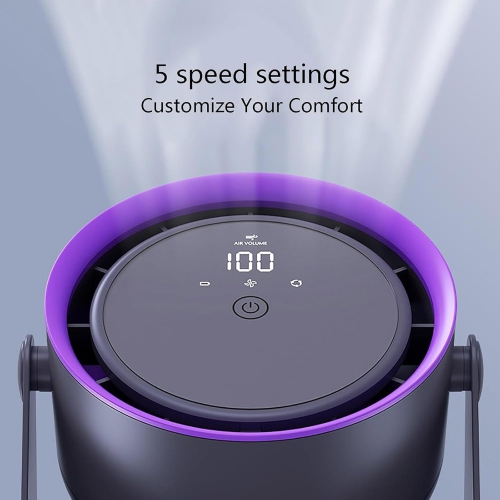 Cooling, portable table fan, tabletop wall mounted bladeless fan, rechargeable air circulation fan