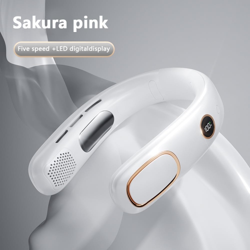 Neck Fan, Hands Free Portable Powered Fan, 5 Speeds, USB Neck Fan