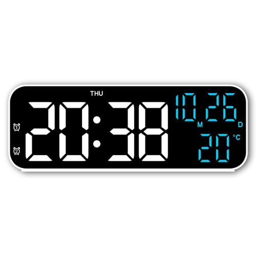 GREEN SCENIC  9 Inch Digital Clock, Simple Alarm Clock, Multi-Function Led Clock, 3 Levels Adjustable Brightness, Date/snooze Alarm/temperature