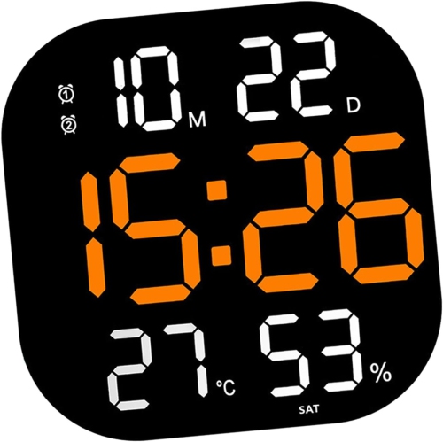 Oversized digital alarm clock - remote control, Fahrenheit/Celsius temperature display, home/office multi-scene use